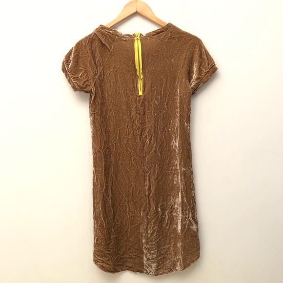 Zara Silk Blend Crushed Velvet Tshirt Dress XS - Picture 3 of 6